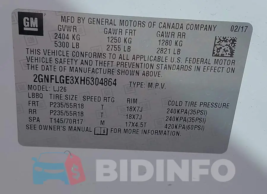2GNFLGE3XH6304864 Photo# 9