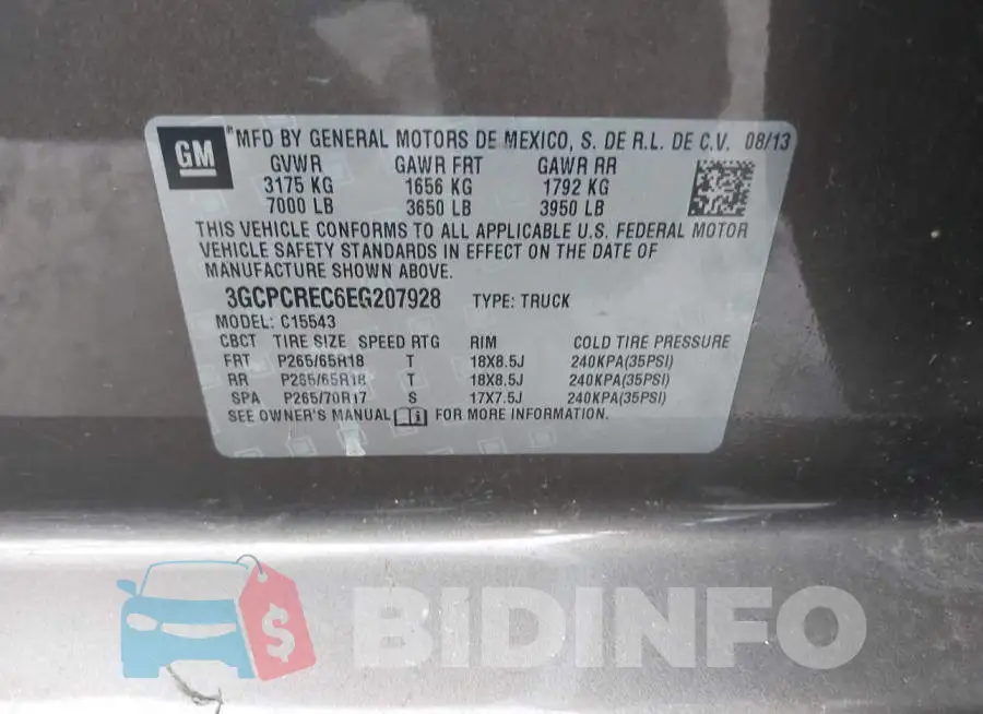 3GCPCREC6EG207928 Photo# 9