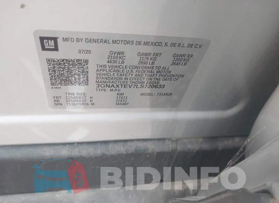 3GNAXTEV7LS720633 Photo# 9
