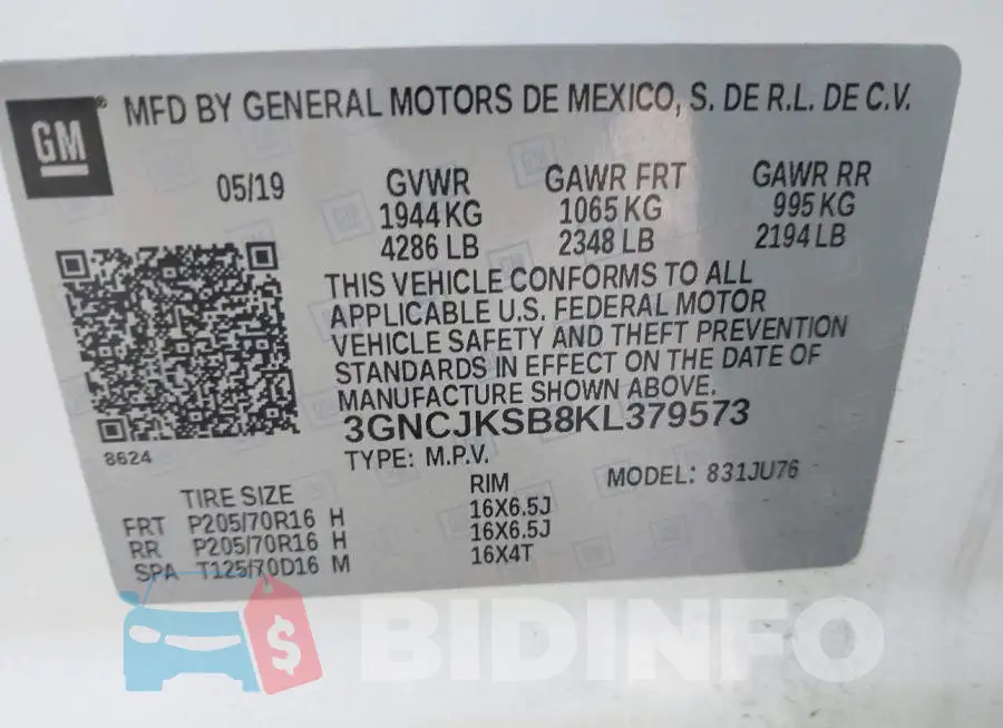 3GNCJKSB8KL379573 Photo# 9