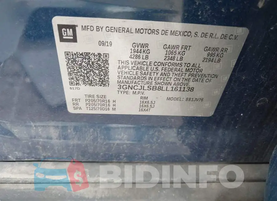 3GNCJLSB8LL161138 Photo# 9