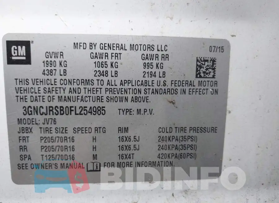 3GNCJRSB0FL254985 Photo# 9