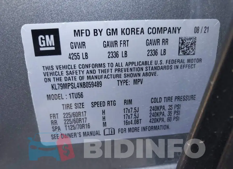 KL79MPSL4NB059489 Photo# 9