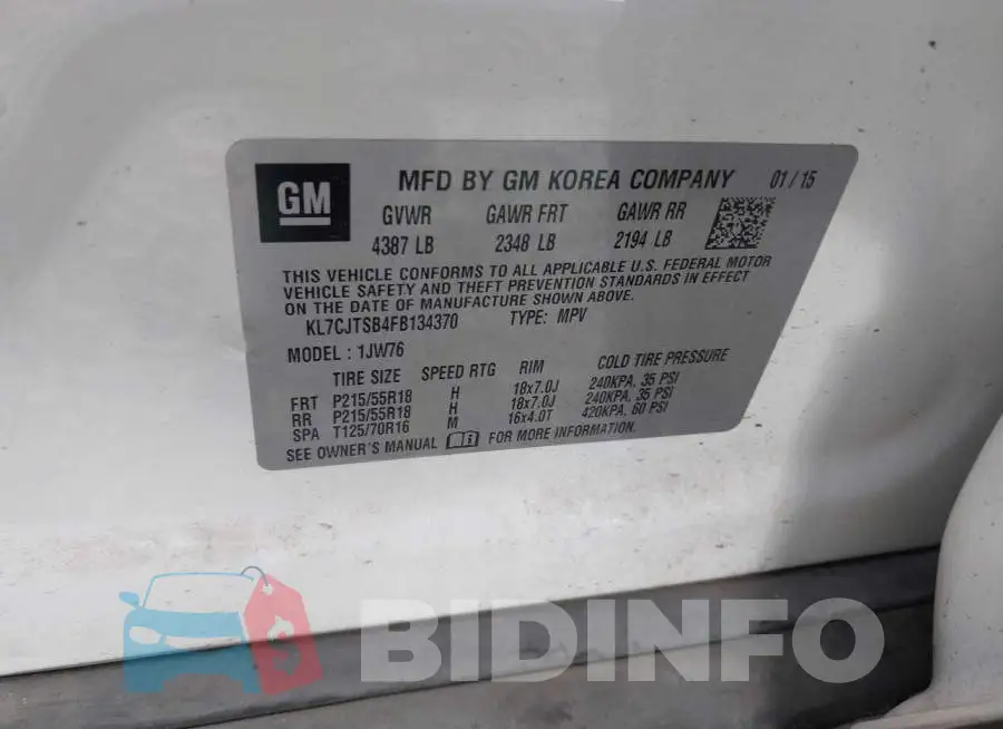 KL7CJTSB4FB134370 Photo# 9