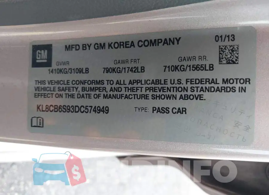 KL8CB6S93DC574949 Photo# 9