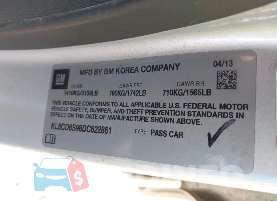 KL8CD6S98DC622861 Photo# 9