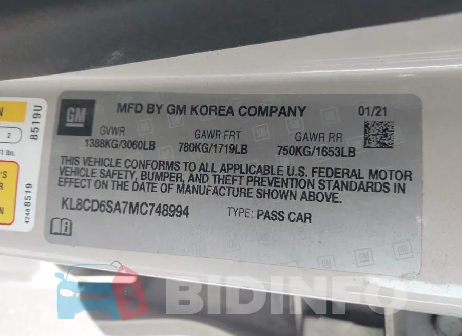 KL8CD6SA7MC748994 Photo# 9