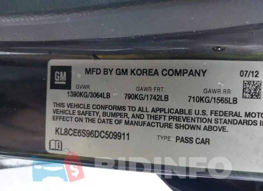 KL8CE6S96DC509911 Photo# 9