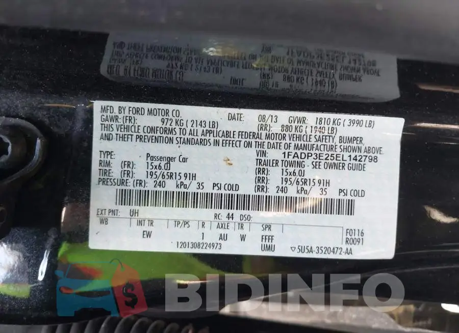 1FADP3E25EL142798 Photo# 9