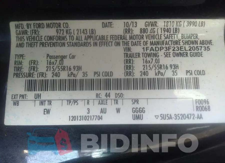 1FADP3F23EL205735 Photo# 9