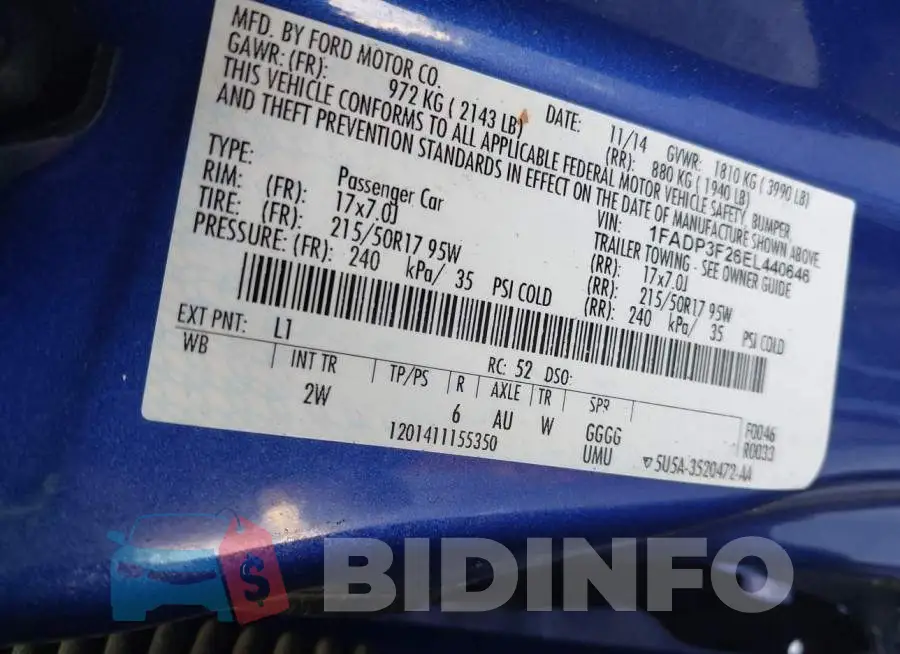 1FADP3F26EL440646 Photo# 9