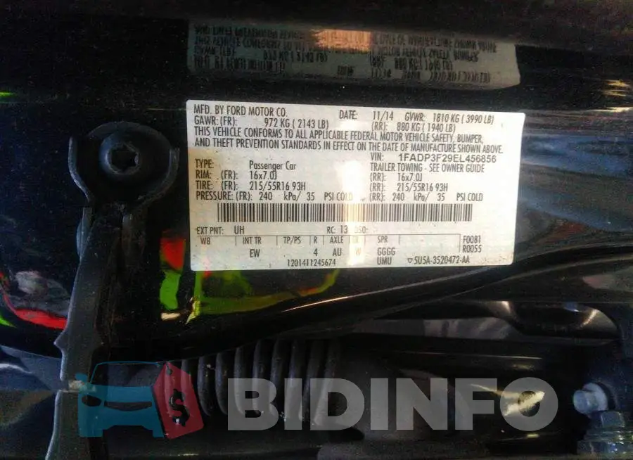 1FADP3F29EL456856 Photo# 9