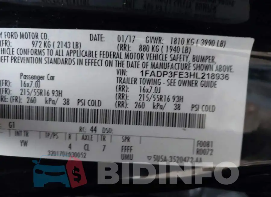 1FADP3FE3HL218936 Photo# 9