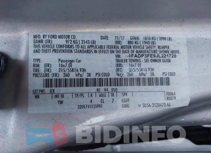 1FADP3FE9JL221720 Photo# 9
