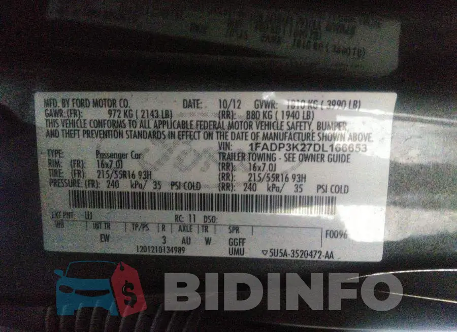 1FADP3K27DL166653 Photo# 9