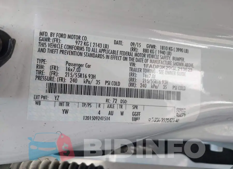 1FADP3K29GL213623 Photo# 9