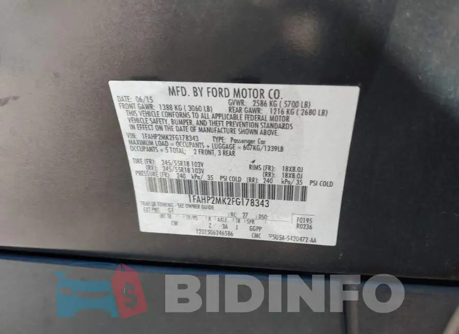 1FAHP2MK2FG178343 Photo# 9