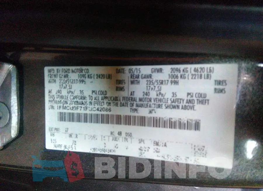 1FMCU0F71FUC42086 Photo# 9