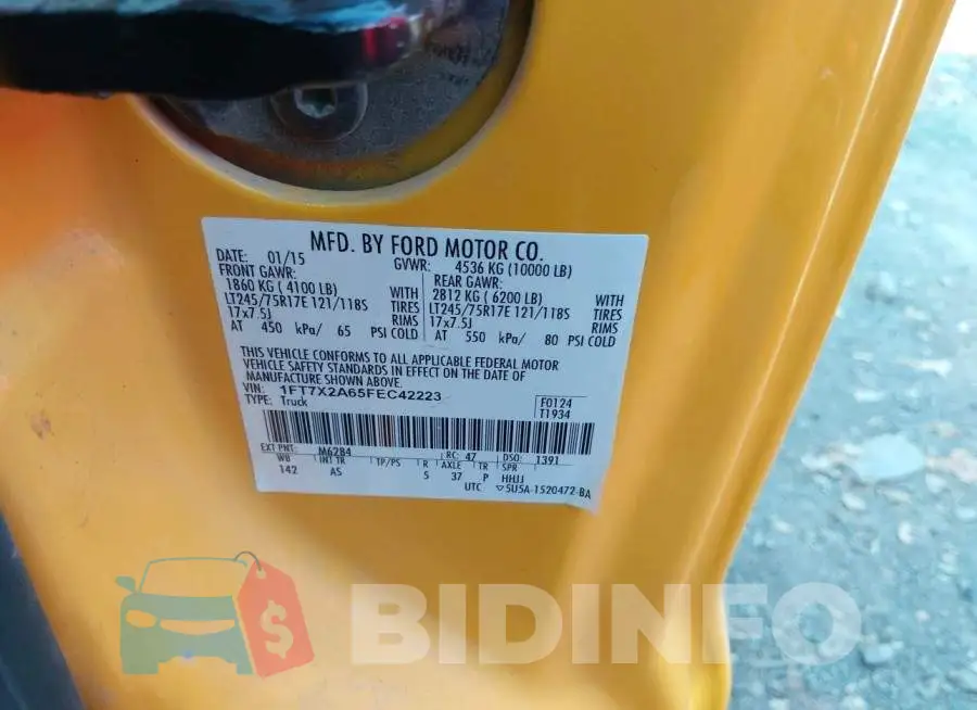 1FT7X2A65FEC42223 Photo# 9