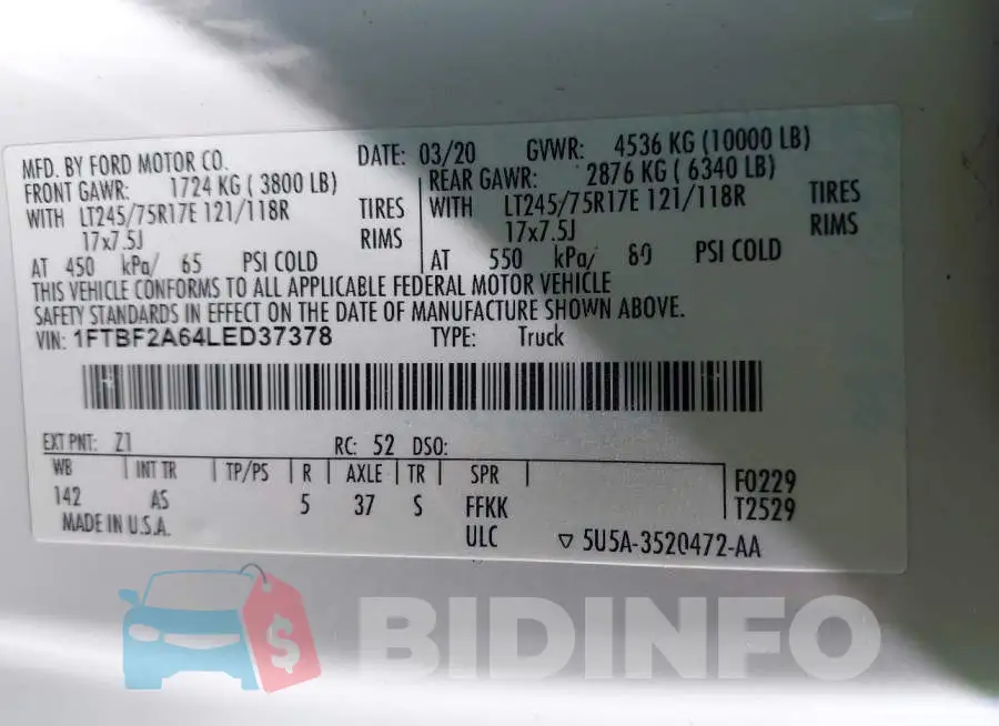 1FTBF2A64LED37378 Photo# 9