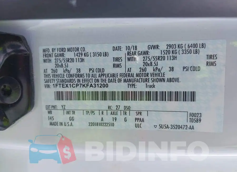 1FTEX1CP7KFA31200 Photo# 9