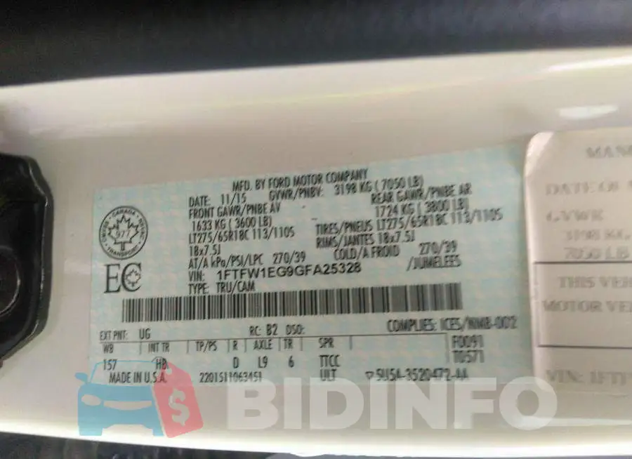 1FTFW1EG9GFA25328 Photo# 9