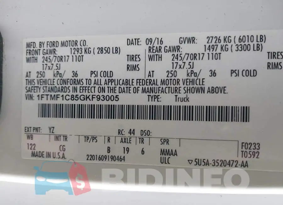 1FTMF1C85GKF93005 Photo# 9