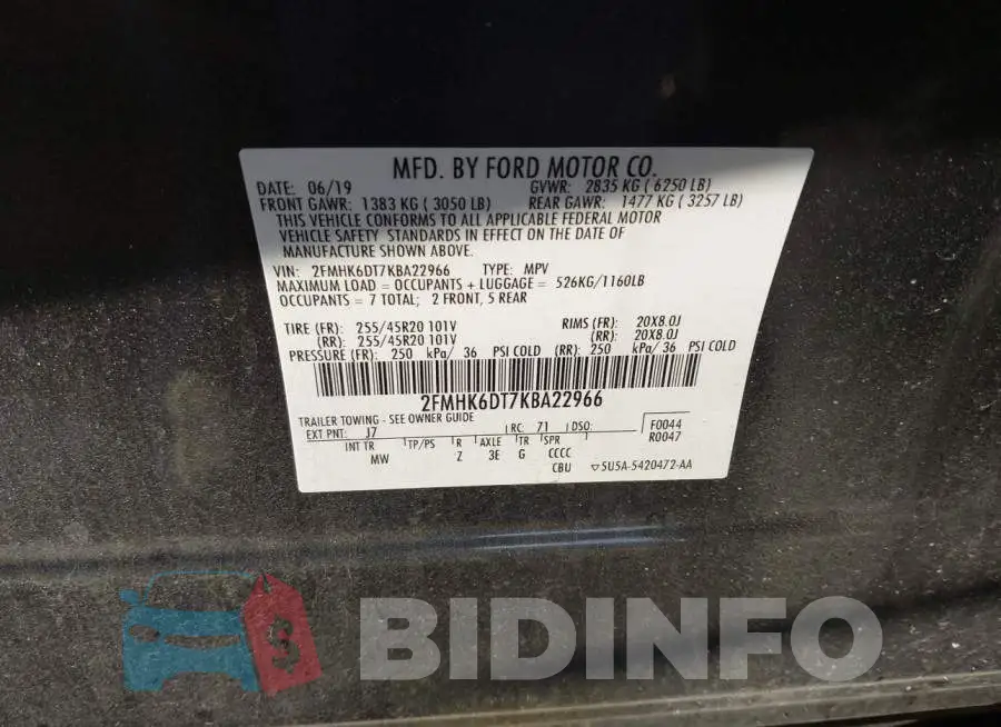 2FMHK6DT7KBA22966 Photo# 9
