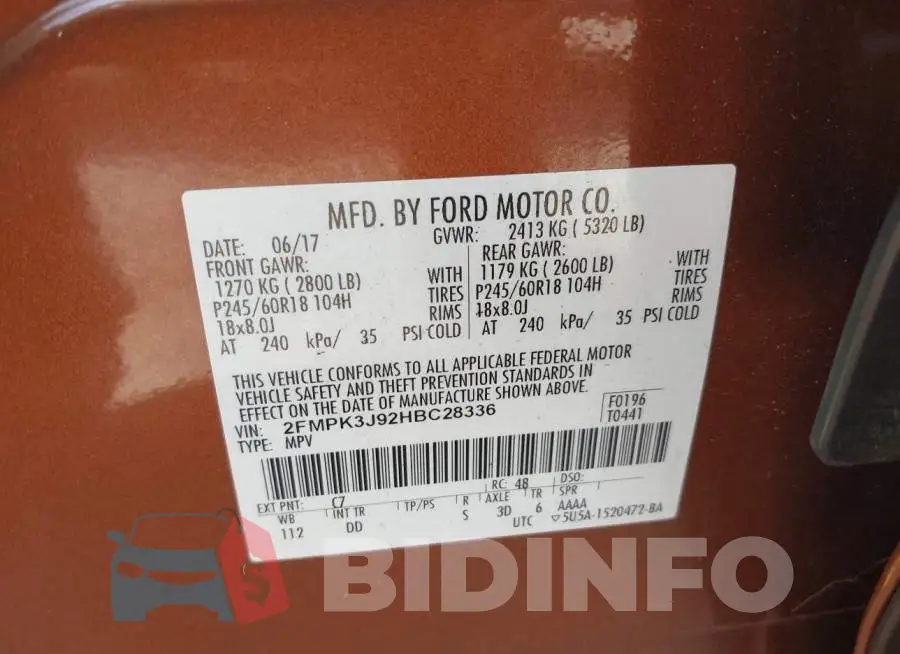2FMPK3J92HBC28336 Photo# 9