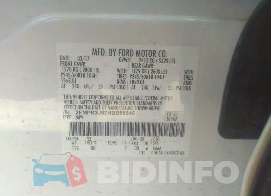 2FMPK3J97HBB88545 Photo# 9