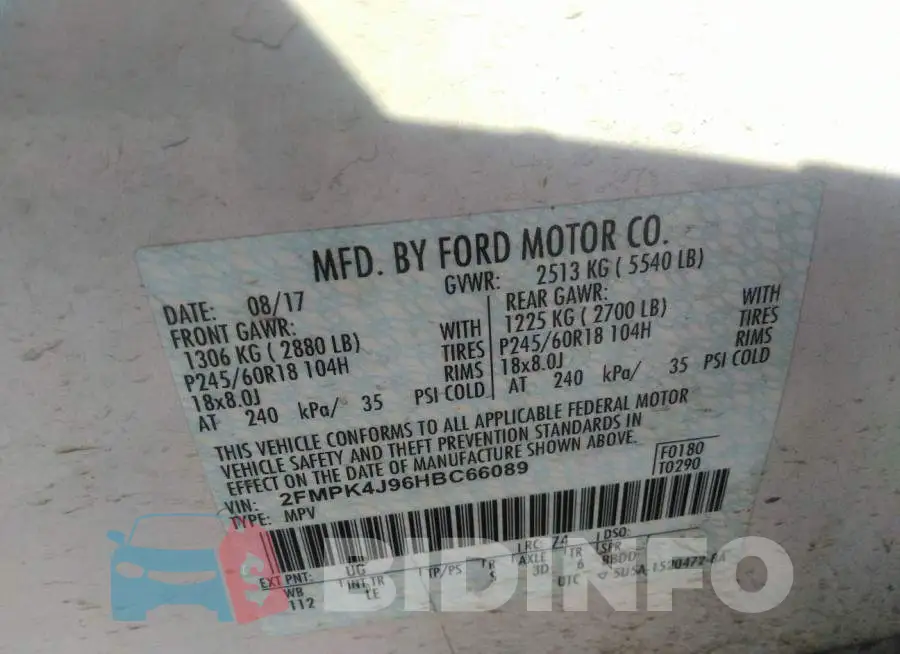 2FMPK4J96HBC66089 Photo# 9