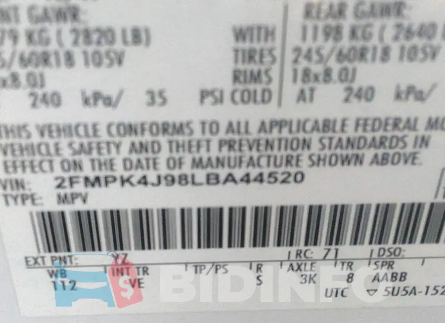 2FMPK4J98LBA44520 Photo# 9