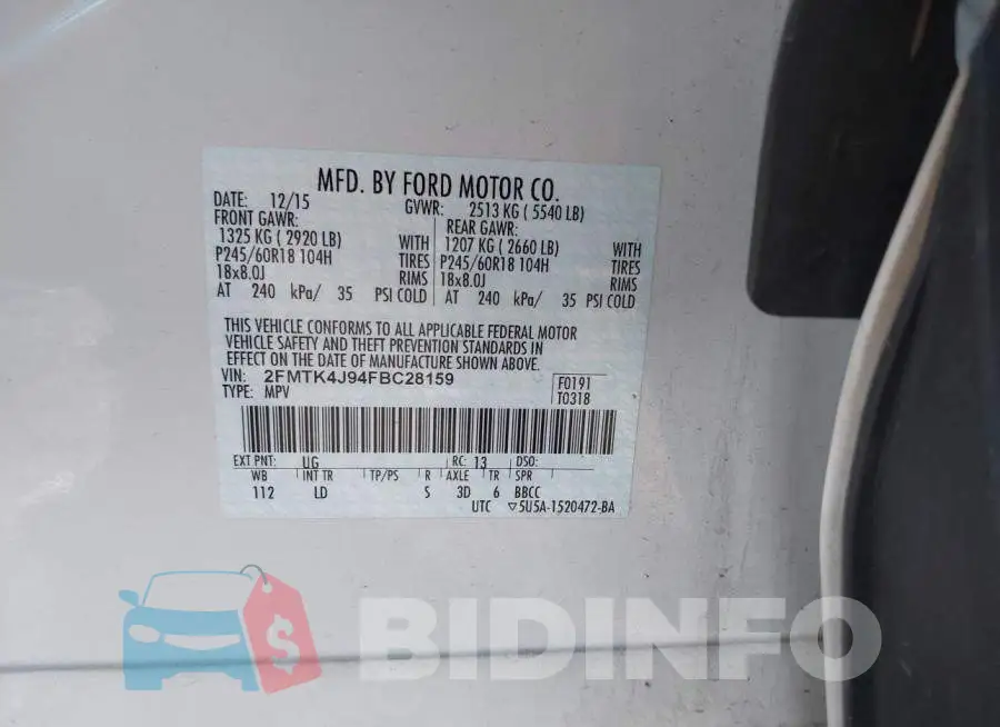 2FMTK4J94FBC28159 Photo# 9