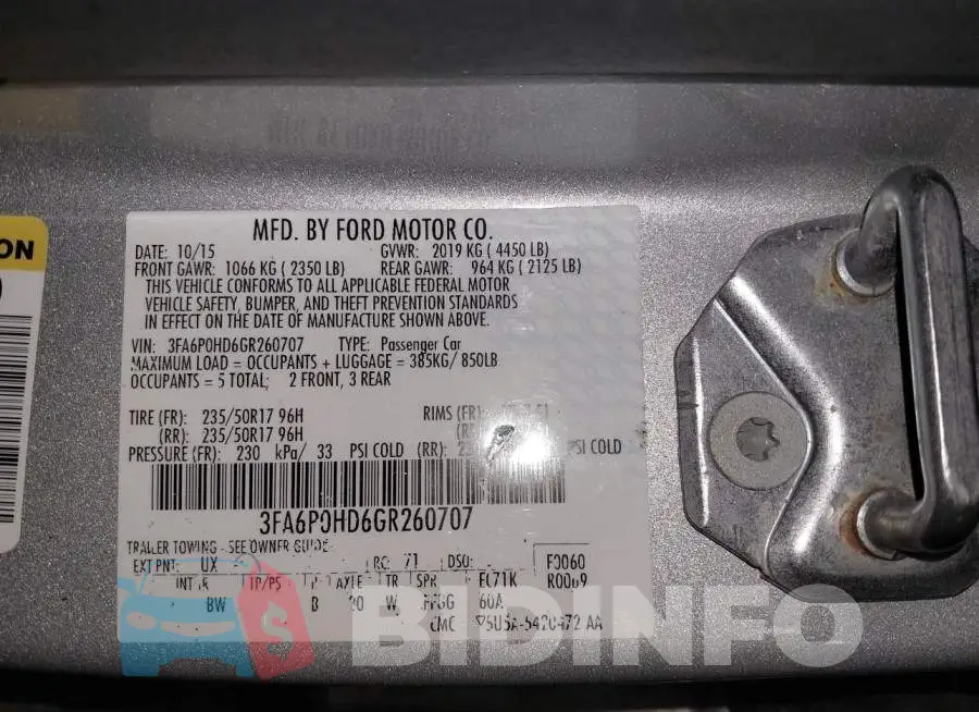 3FA6P0HD6GR260707 Photo# 9