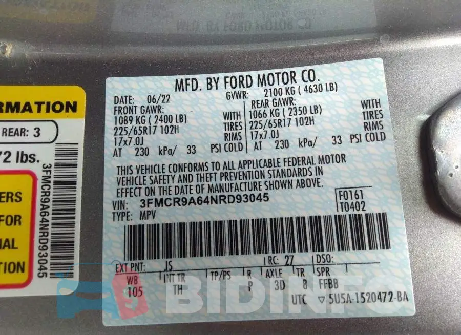 3FMCR9A64NRD93045 Photo# 9
