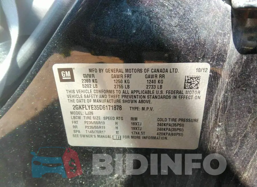 2GKFLYE35D6171878 Photo# 9