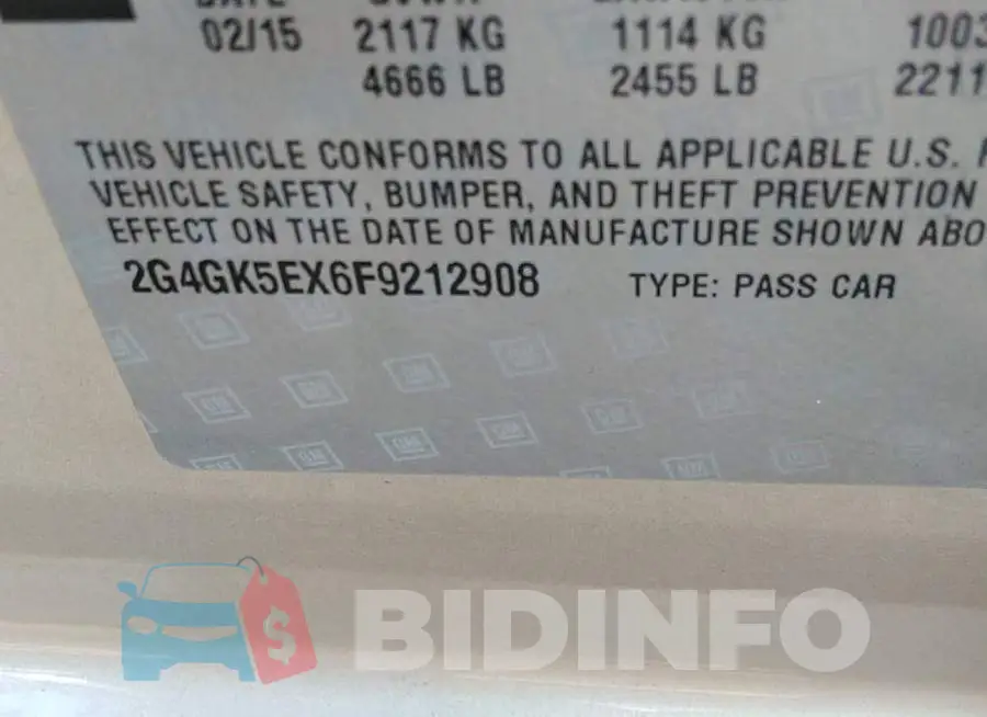 2G4GK5EX6F9212908 Photo# 9