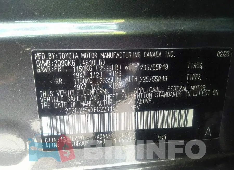 2T3C1RFVXPC223140 Photo# 9