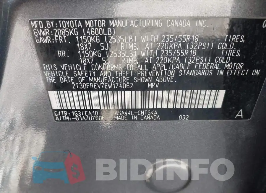 2T3DFREV7EW174062 Photo# 9