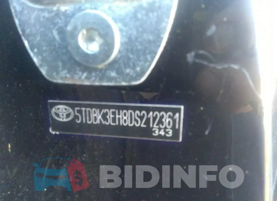 5TDBK3EH8DS212361 Photo# 9