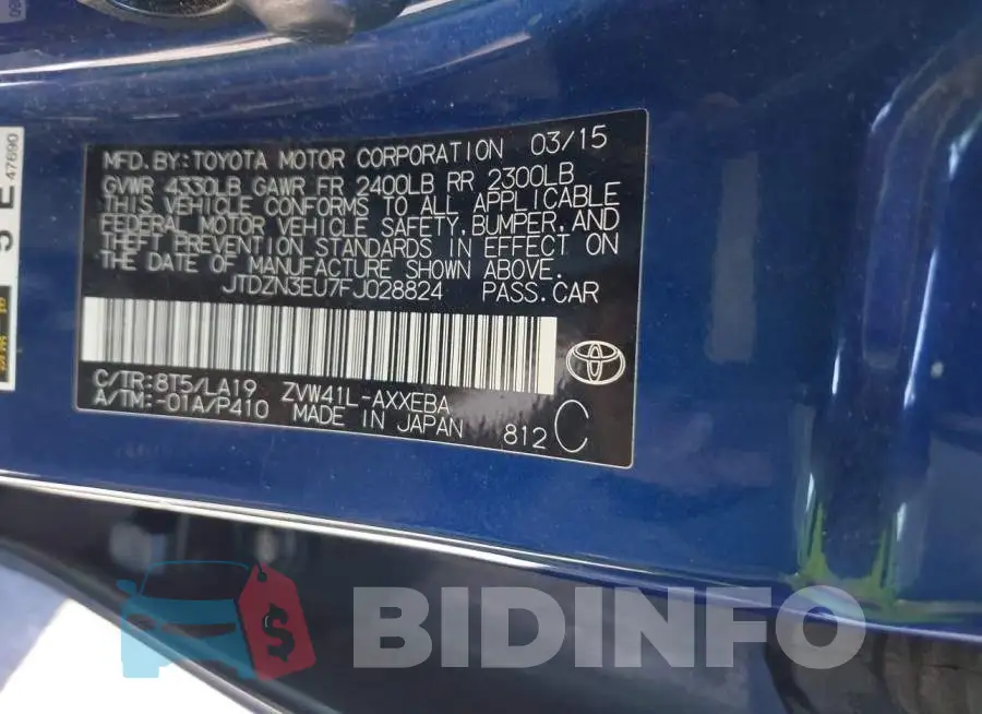 JTDZN3EU7FJ028824 Photo# 9
