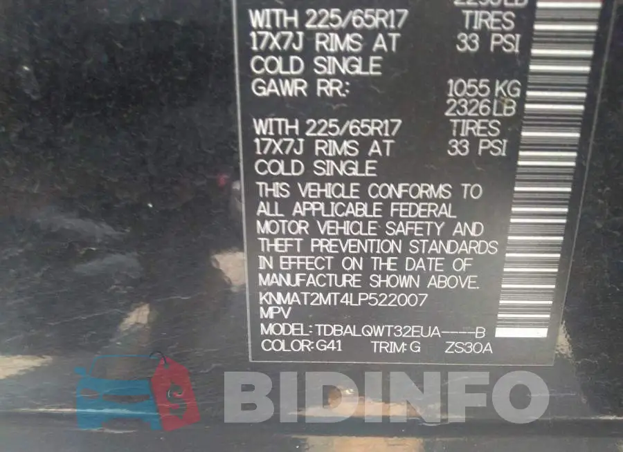 KNMAT2MT4LP522007 Photo# 9