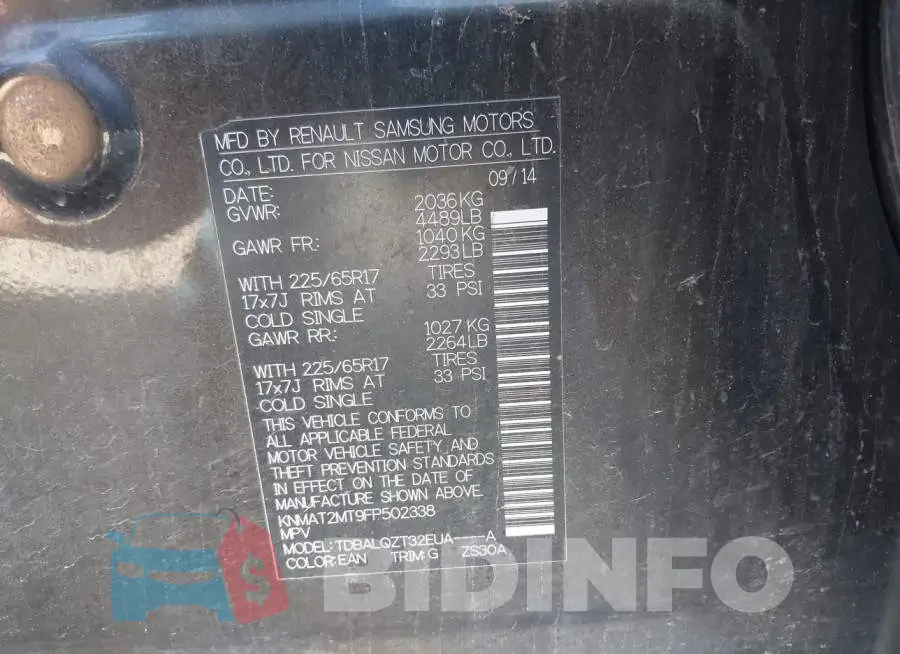 KNMAT2MT9FP502338 Photo# 9