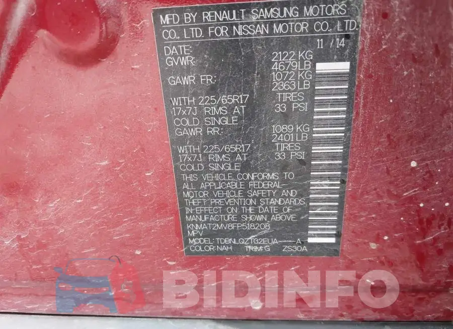 KNMAT2MV8FP518208 Photo# 9