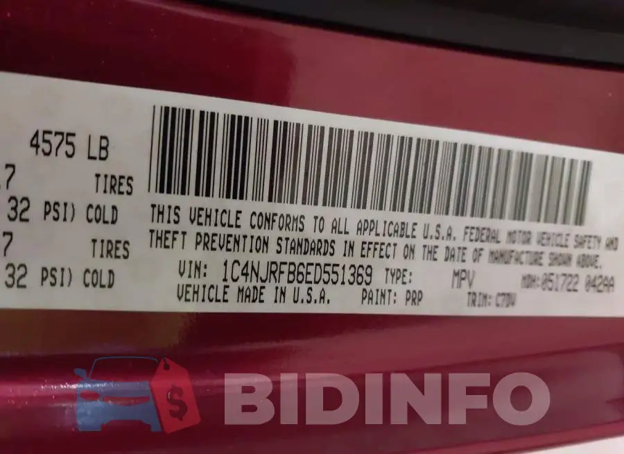 1C4NJRFB6ED551369 Photo# 9