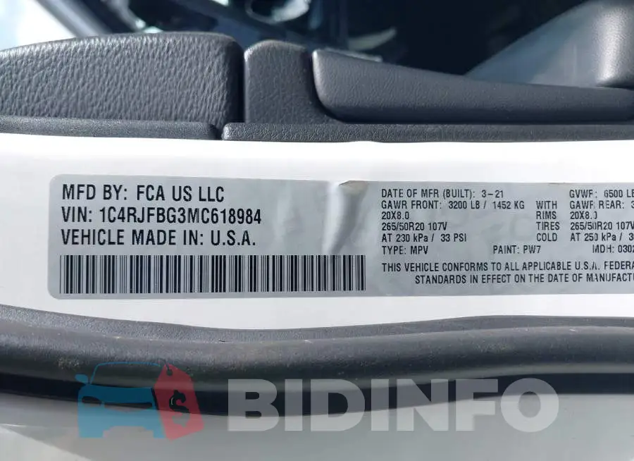 1C4RJFBG3MC618984 Photo# 9