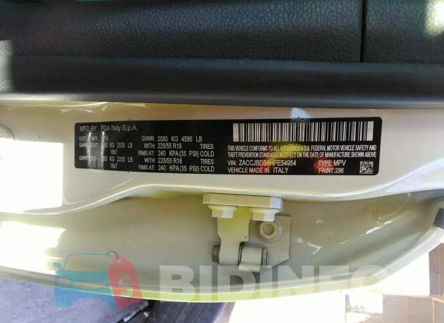 ZACCJBDB4HPE54954 Photo# 9