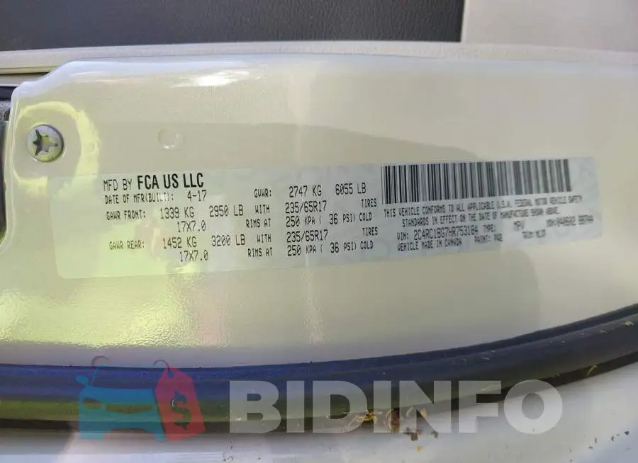 2C4RC1BG7HR753184 Photo# 9