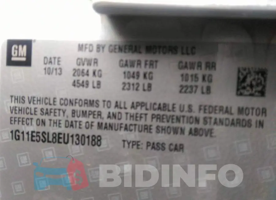 1G11E5SL8EU130188 Photo# 9