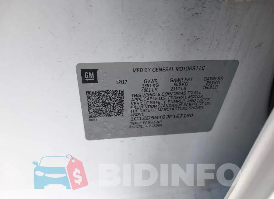 1G1ZD5ST0JF167160 Photo# 9